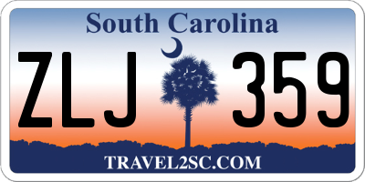 SC license plate ZLJ359