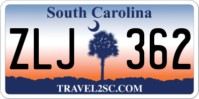 SC license plate ZLJ362