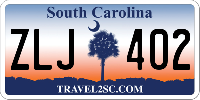 SC license plate ZLJ402