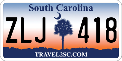 SC license plate ZLJ418