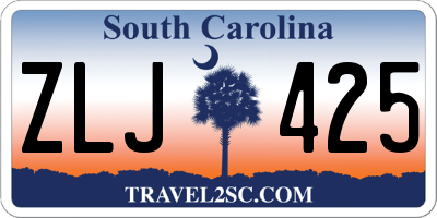 SC license plate ZLJ425