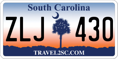SC license plate ZLJ430