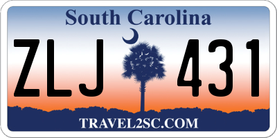 SC license plate ZLJ431