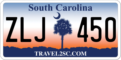 SC license plate ZLJ450