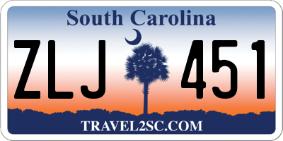 SC license plate ZLJ451