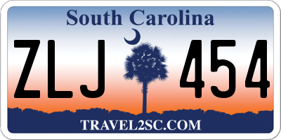SC license plate ZLJ454