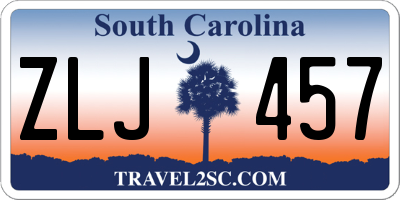 SC license plate ZLJ457