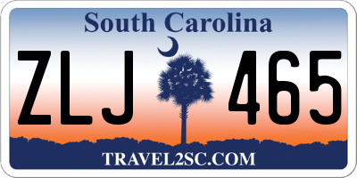SC license plate ZLJ465