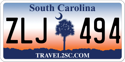 SC license plate ZLJ494