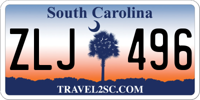 SC license plate ZLJ496