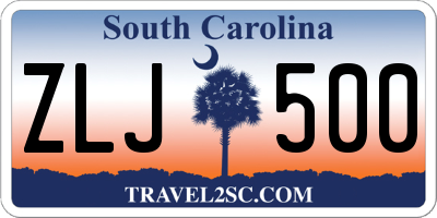 SC license plate ZLJ500