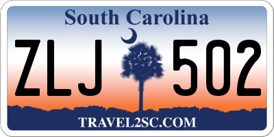 SC license plate ZLJ502