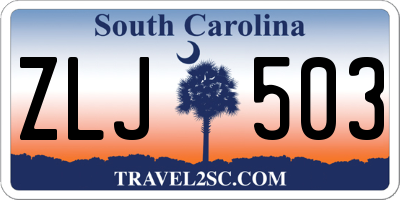 SC license plate ZLJ503