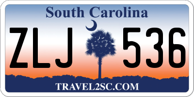 SC license plate ZLJ536