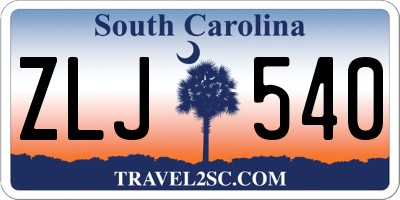 SC license plate ZLJ540
