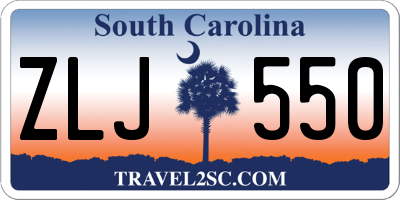 SC license plate ZLJ550