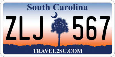 SC license plate ZLJ567