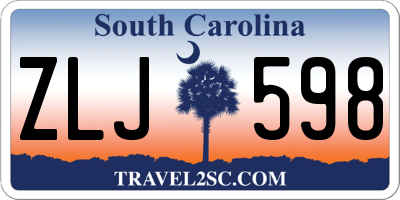 SC license plate ZLJ598