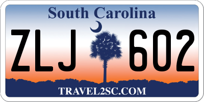 SC license plate ZLJ602