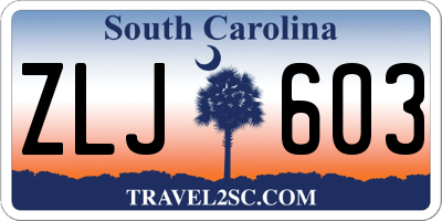SC license plate ZLJ603