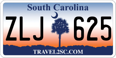 SC license plate ZLJ625