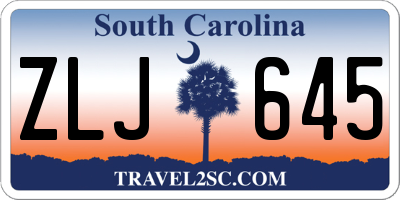 SC license plate ZLJ645