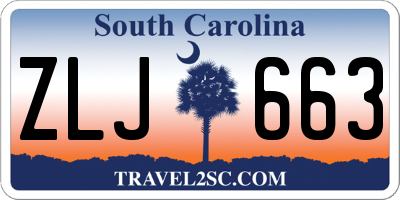 SC license plate ZLJ663