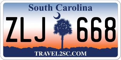 SC license plate ZLJ668