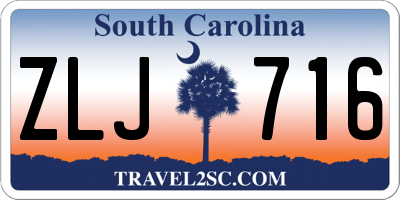 SC license plate ZLJ716