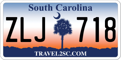 SC license plate ZLJ718