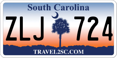 SC license plate ZLJ724