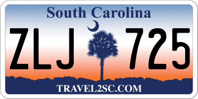 SC license plate ZLJ725