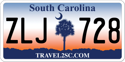 SC license plate ZLJ728