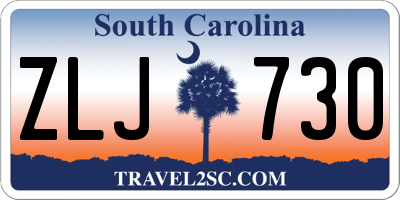 SC license plate ZLJ730
