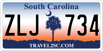 SC license plate ZLJ734