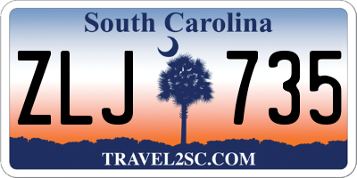 SC license plate ZLJ735