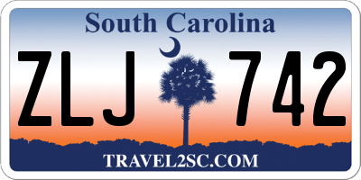 SC license plate ZLJ742