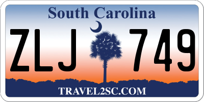 SC license plate ZLJ749