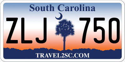 SC license plate ZLJ750