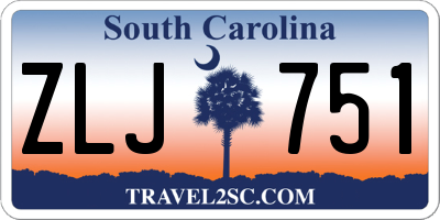 SC license plate ZLJ751