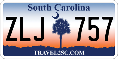 SC license plate ZLJ757