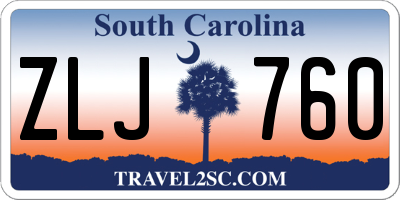 SC license plate ZLJ760