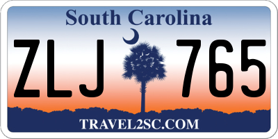 SC license plate ZLJ765