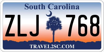 SC license plate ZLJ768