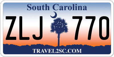 SC license plate ZLJ770