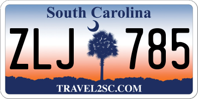 SC license plate ZLJ785