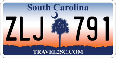 SC license plate ZLJ791