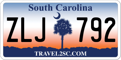 SC license plate ZLJ792