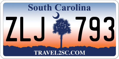 SC license plate ZLJ793