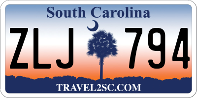 SC license plate ZLJ794